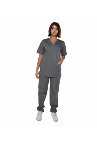 EZARY Skrab Ezzari Stylish Medical Uniform Gray Female