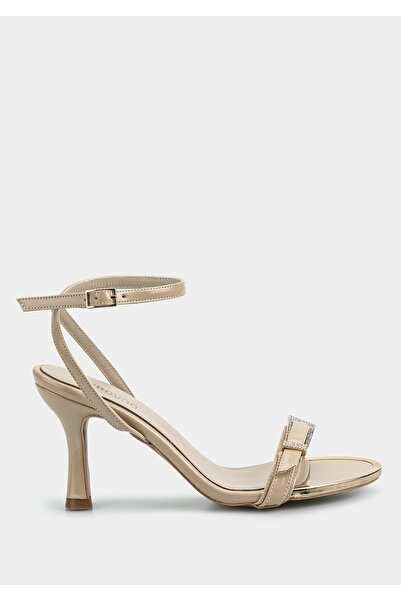 Provoq Бежови дамски сандали на ток