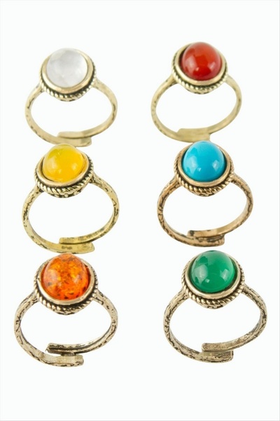 ZERO LAND Nrzsnt Oval Natural Stone Authentic Ring - (80850) Yellow Agate