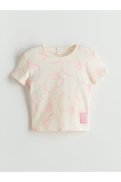 LC Waikiki Tricou de fete cu guler rotund și imprimeu
