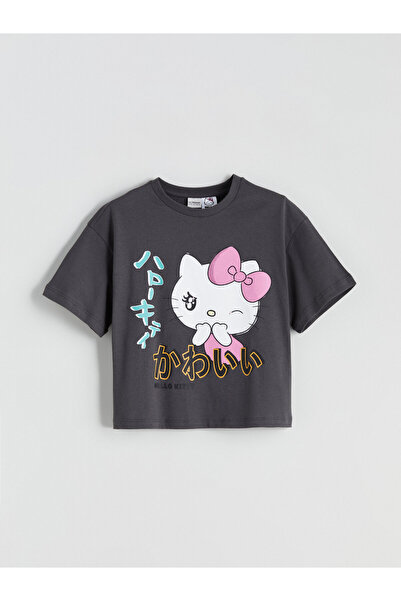 LC Waikiki Tricou de fete cu guler rotund și imprimeu Hello Kitty