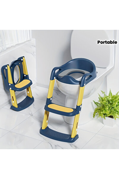 Generic مقعد تدريب الأطفال على استخدام المرحاض، قابل للطي مع وسادات قدم مانعة...