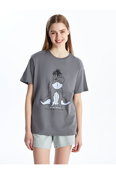 LC Waikiki Tricou de damă cu guler rotund, cu imprimeu Winnie The Pooh și mân...