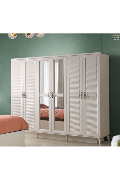 ŞEHZADE MODÜLER MOBİLYA ORKESTRA %100 MDF AYTAŞI 230 CM DOLAP / GARDROP AYNAL...