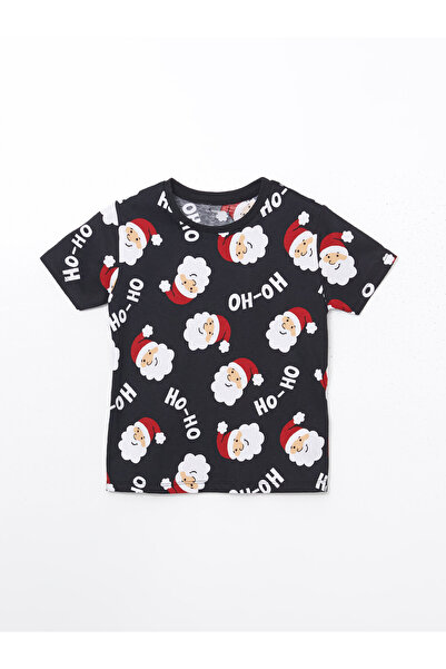 LC Waikiki Tricou de băieți cu guler rotund, cu tematică de Anul Nou