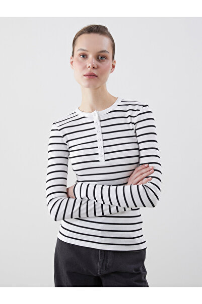 LC Waikiki Tricou cu dungi pentru damă, cu gât crew