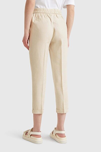 United Colors of Benetton Beige Women's / Girls' Kdn_100% Linen Elastic Waist...