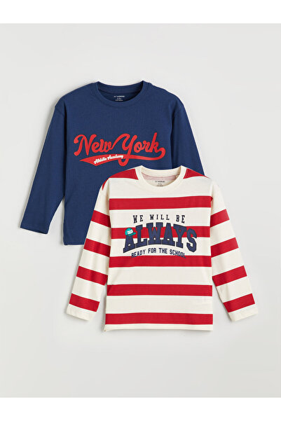 LC Waikiki Tricou băieți cu guler rotund, pachet de 2