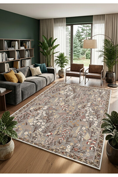 Eco Concept Ethos Serisi Dijital Baskı Halı Vintage Desen Mutfak Halı Yıkanabilir Kaymaz Taban Salon Halısı