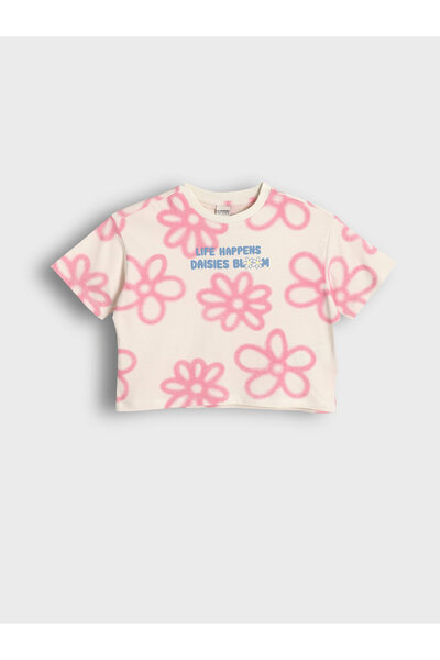 LC Waikiki Tricou de fete cu guler rotund și imprimeu