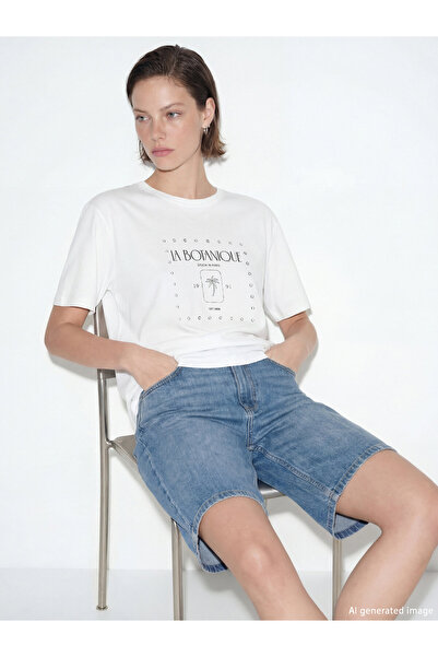 LC Waikiki Tricou de damă oversize cu imprimeu Paris