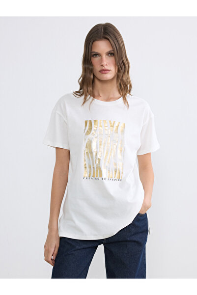 LC Waikiki Tricou pentru damă cu imprimeu cu gât crew