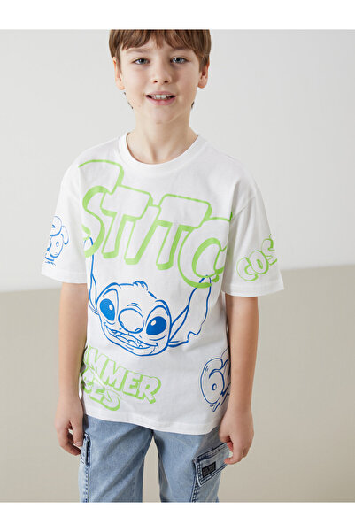 LC Waikiki Tricou de băieți cu guler rotund și imprimeu cusut