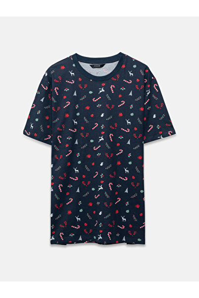 LC Waikiki Ανδρικό T-shirt με στρογγυλή λαιμόκοψη και στάμπα