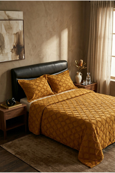 miar home perde tekstil طقم غطاء سرير مزدوج 250 × 260 سم - موديل فالون مع 2 غ...