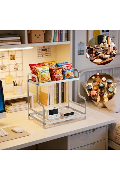 HT Home Organizers 1 piece of household kitchen storage rack, multifunctional stainless steel desktop organizer