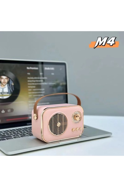 Mobilzone M4 Retro Nostaljik Taşınabilir Bluetooth Hoparlör - FM Radyo, USB &...