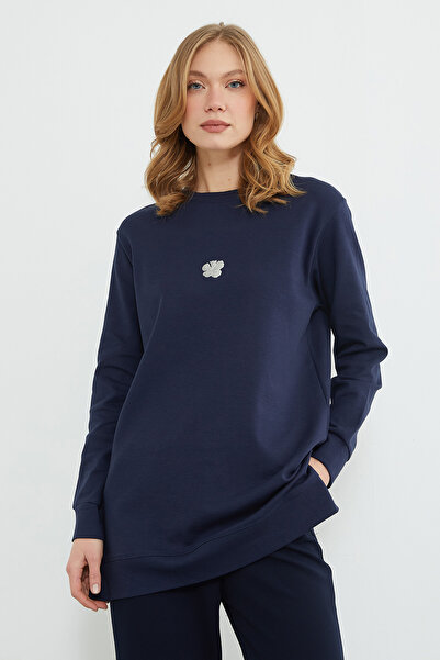 Fulla Moda Tunica supradimensionata Fullamodest cu imprimeu în relief floare ...