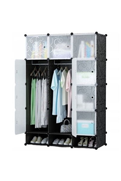 OEM Clothes Cabinet, Black, 110 x 36 x 165 cm