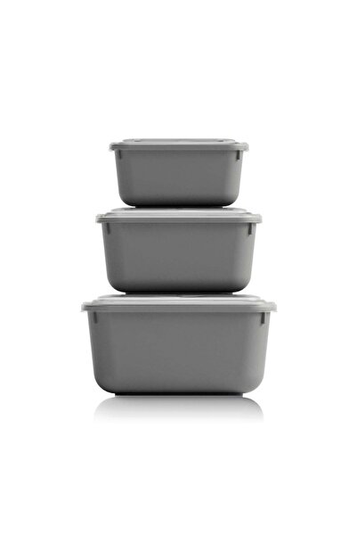 Soft Chef Gray Unisex Elegant Rectangular Smooth Lid Set Rectangular Model Co...