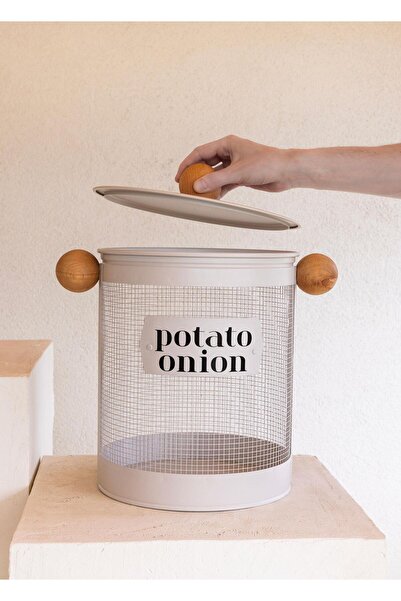 The Mia Stripe Patates Soğan Kabı Bej