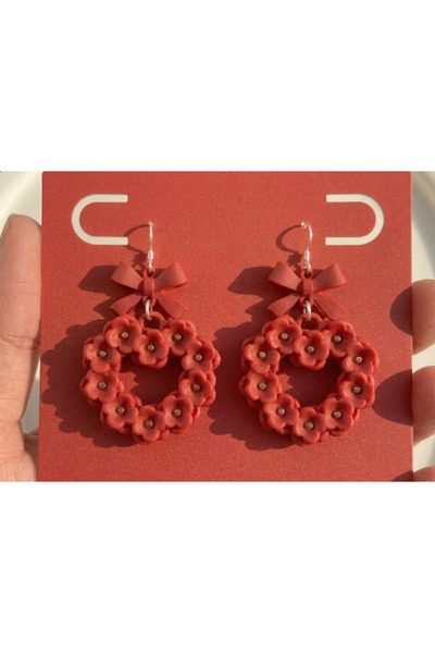 Kanem3D Red Bouquet Earrings