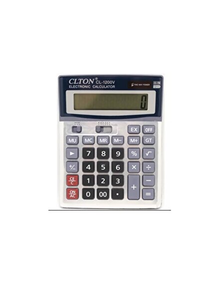 Clino Calculator de birou CLTON CL-1200V, 12 cifre, alimentare dublă (solar +...
