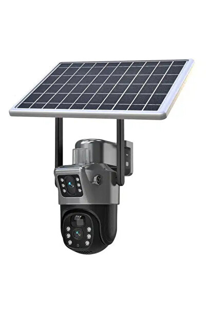 Tai Cameră de supraveghere video duală 4G, rezoluție 8MP 4K, cu panou solar i...