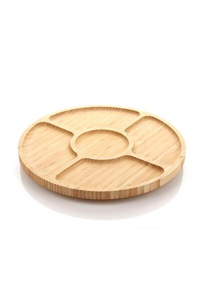 MİEN Brown Unisex Bamboo Snack Bowl with Compartments Model Code: Mien-1559Brown