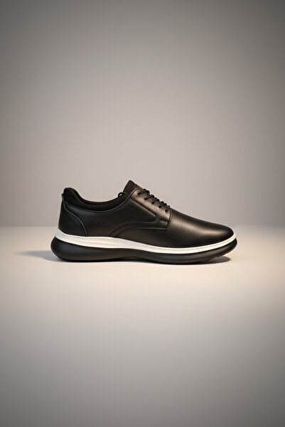 Modayak Ata M510 Black Genuine Leather Eva Sole Lace-Up Daily Men's Shoes