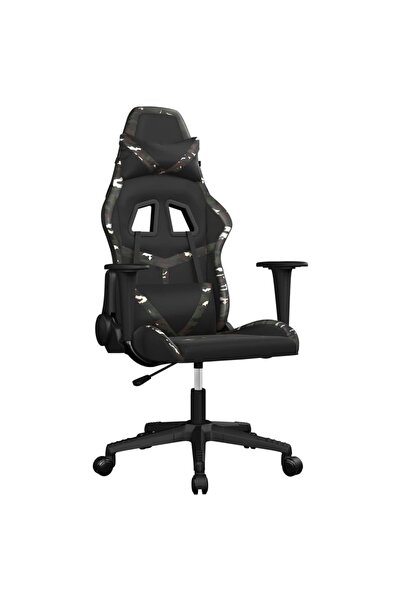 vidaxl Scaun de jocuri, negru și camuflaj, piele ecologică