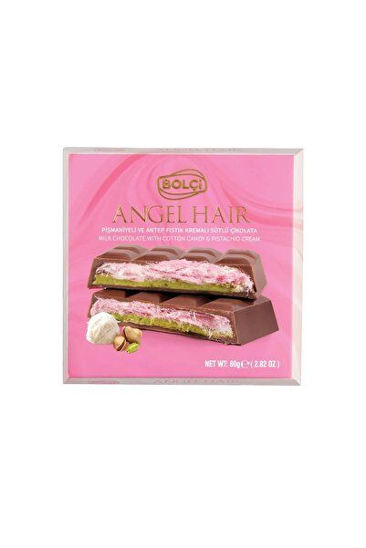 Bolçi Angel Hair Pişmaniyeli ve Antep Fıstıklı Kremalı Sütlü Çikolata 80g