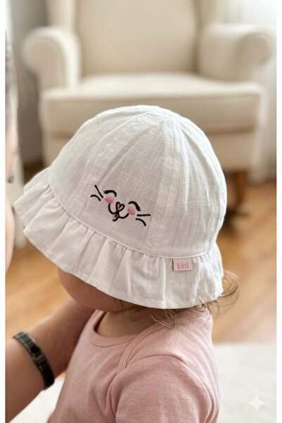 benitto kids Kitti 0-18 Months Cat Printed Baby Girl Fedora Hat