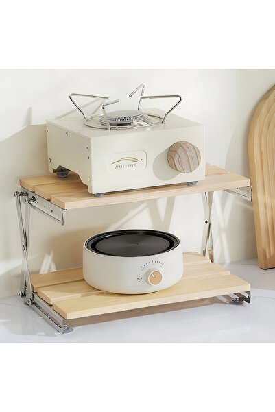 HT Home Organizers رف توابل قابل للطي من طبقتين، قطعة واحدة، قابل للنقل، لا ي...