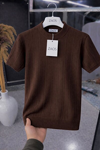 zs zaos fashion تي شيرت رجالي صيفي بأكمام قصيرة وياقة 0، تي شيرت مريح عالي ال...