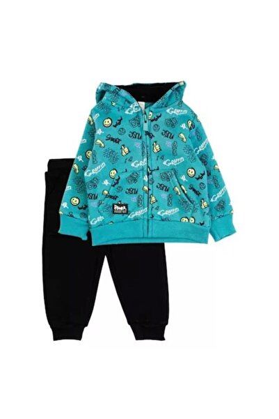 Damina Children's Tracksuit, Two Pieces, Blue with Yellow, Cotton, 1-2 Years