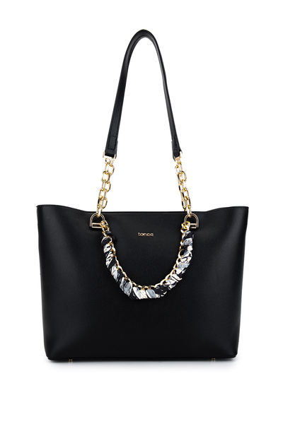 Tamer Tanca Women's Faux Leather Black Shoulder Bag