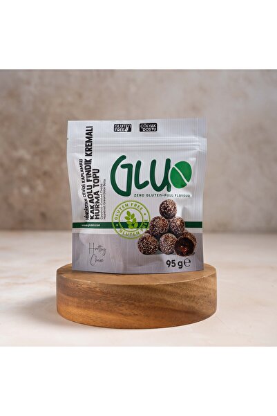Gluzero Glutensiz Hindistan Cevizi Kaplamalı Kakaolu Fındık Kremalı Hurma Topu