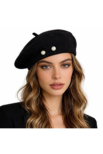 valkyrie قبعة رسام نسائية مزينة باللؤلؤ، قبعة فرنسية ناعمة الملمس، قبعة شتوية...