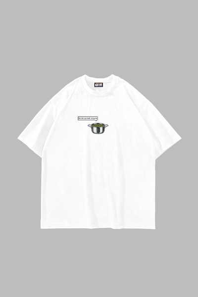Sekizbiraltı Breakaway Printed Oversize Unisex White Tshirt