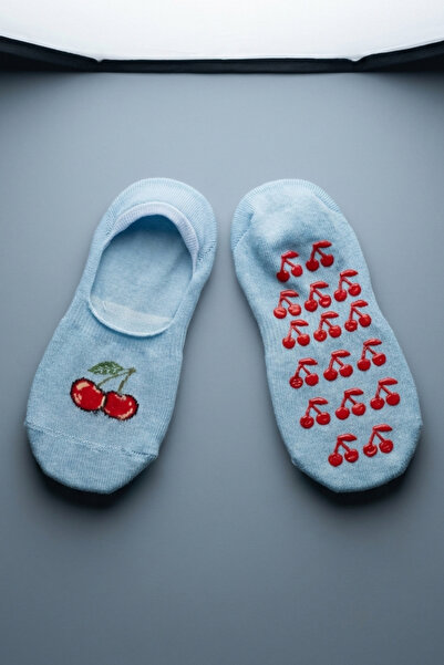 Katia&Bony Cherry Patterned Blue Children's Invisible Socks
