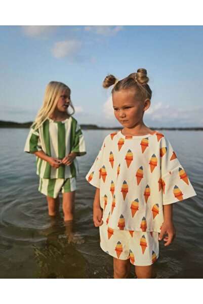 connemara Κοριτσίστικο μπλουζάκι με σχέδιο παγωτού, σετ σορτς, καλοκαιρινό βα...