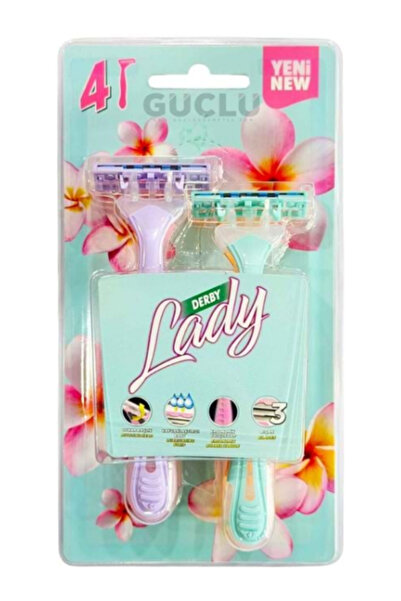 Derby Lady Platinum 3 Blade Razor 4-Pack