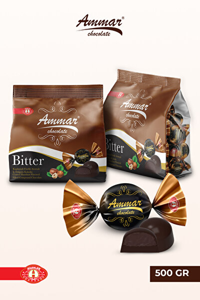 AMMAR 500 GR, Fındık Krema İç Dolgulu, %25 Kakao'lu, Bitter Çikolata Kaplamal...