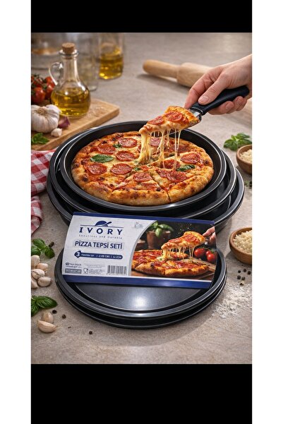 IVORY 3 lü pizza tepsisi
