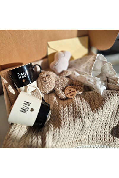 Miraboo Πολυτελές Σετ Δώρου για Νεογέννητα και Γονείς - Ξύλινο κουτί με χαραγ...