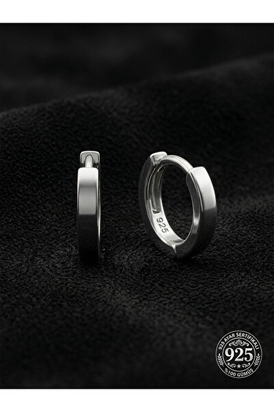 Roza Silver 925 Ayar Gümüş Rodyum Kaplama Yuvarlak Tragus - Piercing Halka Kü...