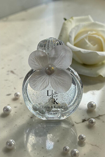 Hediyelen (10 Adet) Söz - Nişan - Nikah Hediyesi Ortanca Süslemeli Cam Oval M...