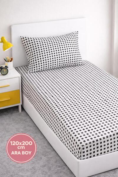 Eponj Home 100% pamučni komplet posteljine s gumom, srednja veličina 120x200c...