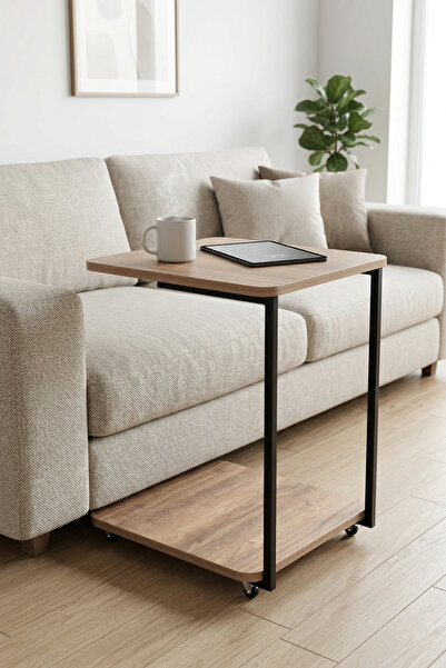 VİLİNZE Karo Tekerlekli Kare C Sehpa